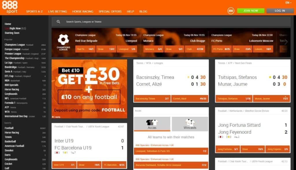 888sport Online Betting Homepage
