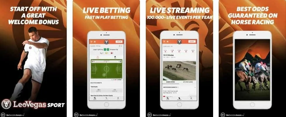 LeoVegas Sports Betting Mobile app Screenshots as Seen on iTunes